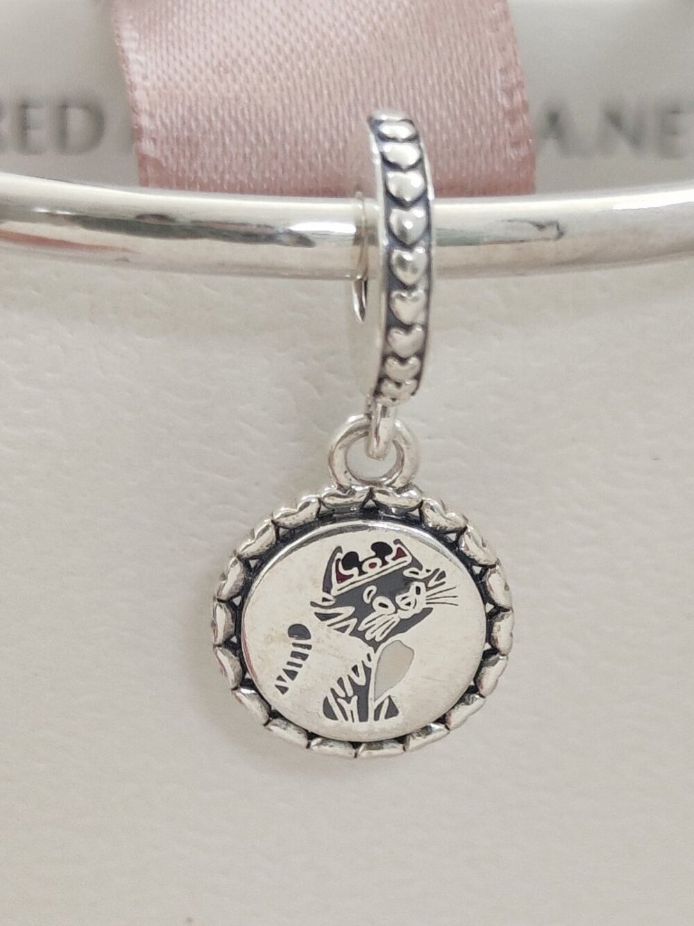 Pandora Cat Mom 2 Sided Dangle Charm S925 Silver with box